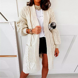 Sweater Women's Autumn/winter Long Coat Soft Sheep Stretch Warm Twist Knit women Cardigan