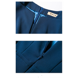 Women dress slim split professional work formal wear temperament elegant intellectual mid-sleeve dress woman