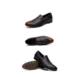 Men shoes pointed casual small leather shoes crocodile pattern men's shoes mens leather shoes