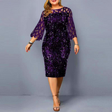 DRESS glitter dress Plus Size Sequin Party Dress