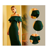 Women Green Off Shoulder Bandage Dress Party Dresses