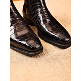 Men shoes Crocodile Leather Chelsea Boots Flat Casual Business Men's Genuine Leather Dress Shoes Men