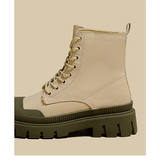 Women shoes mid-tube boots ins tide cool thick bottom thin section niche stitching motorcycle boots Martin boots women