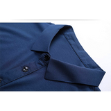 Men's Mulberry Silk Polo Shirt — Short Sleeve, Ice Wire Business Casual
