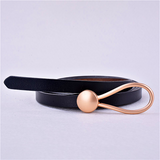 Women's Thin Leather Fashion Belt — Lacquer Finish Jeans Belt