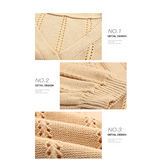 Women long-sleeved pullover women's autumn and winter new solid color all-match cross-neck knitted sweater women