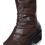 Men shoes Martin boots men's high-top long barrel thick bottom side zipper British retro middle-top leather shoes men's motorcycle boots