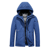 fall Men's Short Thick Warm Hooded white duck Down Jacket Cashmere 90 % filler