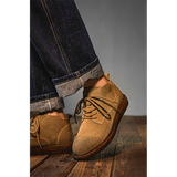Men shoes thin breathable retro wild British style mid-top tooling boots simple trend men's shoes