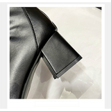 Women shoes single boots autumn and winter new thick heel women's square toe short tube