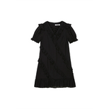 Black dress Design Sense Cross-tie women Ruffled Little Black Dress