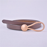 Women's Thin Leather Fashion Belt — Lacquer Finish Jeans Belt