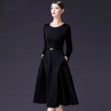 Women dress Black One Shoulder Long Sleeve Dress
