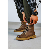 Men's High-Top Genuine Leather Snow Boots