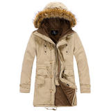 Men's Hooded Winter Parka — Thick Cotton Insulated