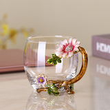 Flower Crystal Glass Mug — Elegant Floral Glassware