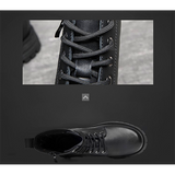 Men shoes boots men's British style winter plus velvet men's shoes Chelsea mid-top high-top leather shoes