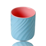 Threaded Color Ceramic Mug — Textured Ribbed Coffee Mug
