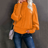 Ladies Loose Long-sleeved Knitted Solid Color Sweater women