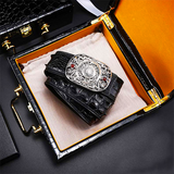 Men's Ultra-Luxury Crocodile Leather Belt — Sterling Silver Buckle