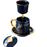 Royal Tea Cup with Lid and Filter — Elegant Ceramic Infuser