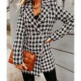 Autumn And Winter New Mid Length Suit Double Breasted Long Sleeved Women's Woolen Coats
