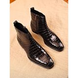 Men shoes Crocodile Leather Chelsea Boots Flat Casual Business Men's Genuine Leather Dress Shoes Men