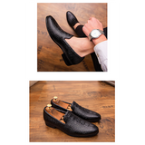 Men shoes pointed casual small leather shoes crocodile pattern men's shoes mens leather shoes