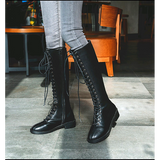 Women's Flat Knee-High Long Boots — Slim Shaft