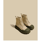 Women shoes mid-tube boots ins tide cool thick bottom thin section niche stitching motorcycle boots Martin boots women