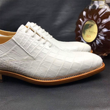 Men shoes men crocodile leather shoes male wedding shoes white shoes leather sole shoes luce up