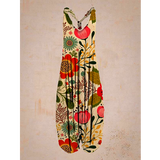 Abstract harem pants Printed women Loose Casual Suspender Jumpsuit
