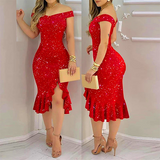 Women bandage Dress Women Sexy Evening Party Dress Off Shoulder