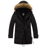 Men's Hooded Winter Parka — Thick Cotton Insulated
