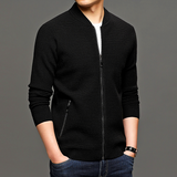 Men cardigan Genuine Chiamagna autumn and winter business men's solid color knit jacket men's fashion versatile cardigan outfit