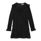 Black dress Design Sense Cross-tie women Ruffled Little Black Dress