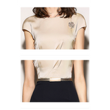 Women dress slim body wrap hip professional workwear OL short sleeve dress