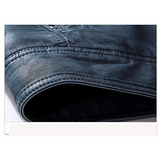 Men's Washed PU Leather Plush Coat — Loose Fit