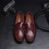 Men's Casual Leather Sailing Shoes — Breathable Design