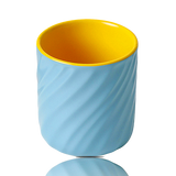 Threaded Color Ceramic Mug — Textured Ribbed Coffee Mug
