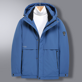 fall Men's Short Thick Warm Hooded white duck Down Jacket Cashmere 90 % filler