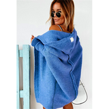 New women cardigan coat casual knitted hooded bat sleeve coat winter