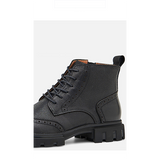 Men shoes Martin boots leather thick-soled winter high-top brogue men's boots British mid-top zipper boots short boots