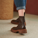 Women shoes soft leather British style was thin and thick-bottomed motorcycle Martin boots women's short boots autumn and winter ins tide