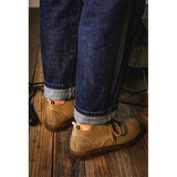 Men shoes thin breathable retro wild British style mid-top tooling boots simple trend men's shoes