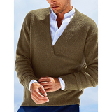 New Fall Vintage Men's Sweater Pullover Long Sleeves Fashion V-Neck Men's Knitwear