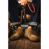 Men shoes thin breathable retro wild British style mid-top tooling boots simple trend men's shoes