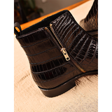 Men shoes Crocodile Leather Chelsea Boots Flat Casual Business Men's Genuine Leather Dress Shoes Men