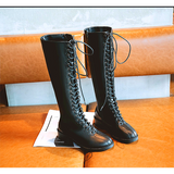 Women's Flat Knee-High Long Boots — Slim Shaft
