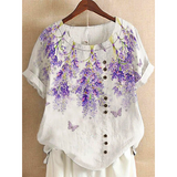 Women summer short sleeves Retro Fashion Loose Casual Short Sleeve T-Shirt Women